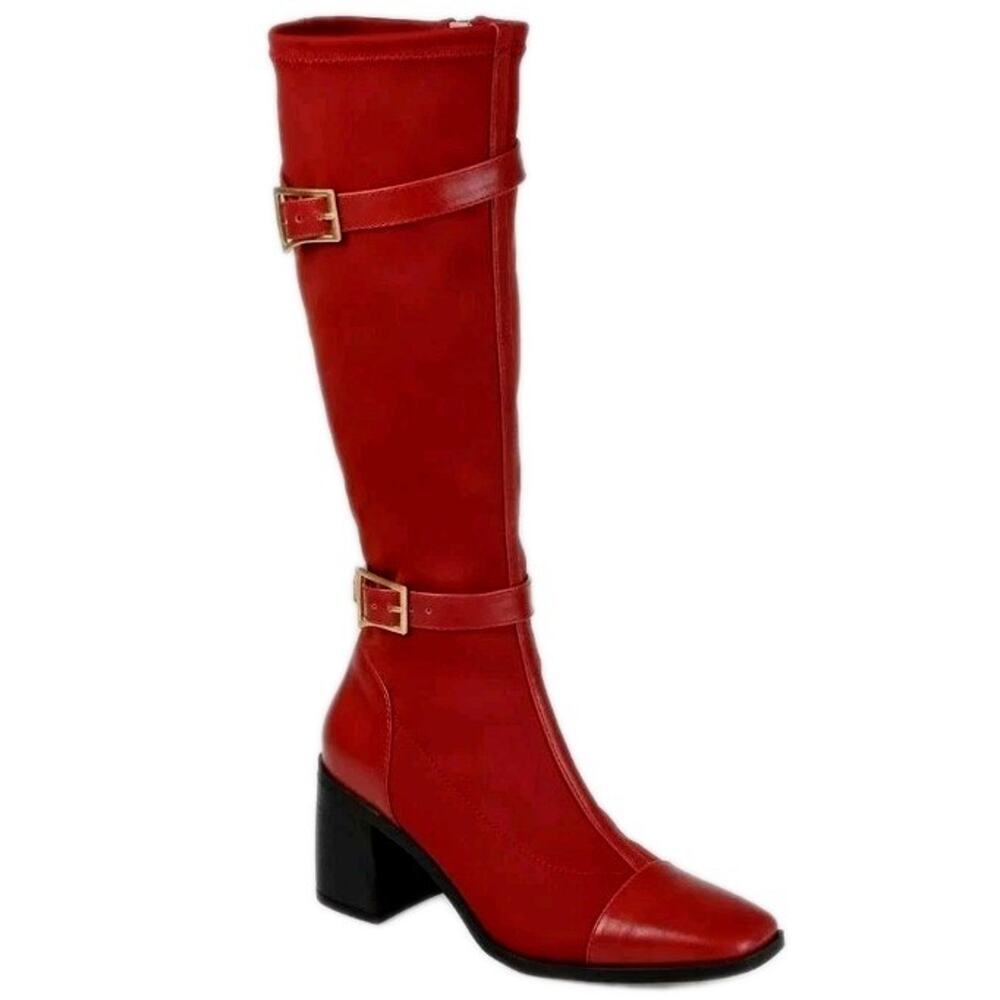 Journee Collection ~Woman Size 9.5M~ Red Gaibree Boots NWOB $109.99